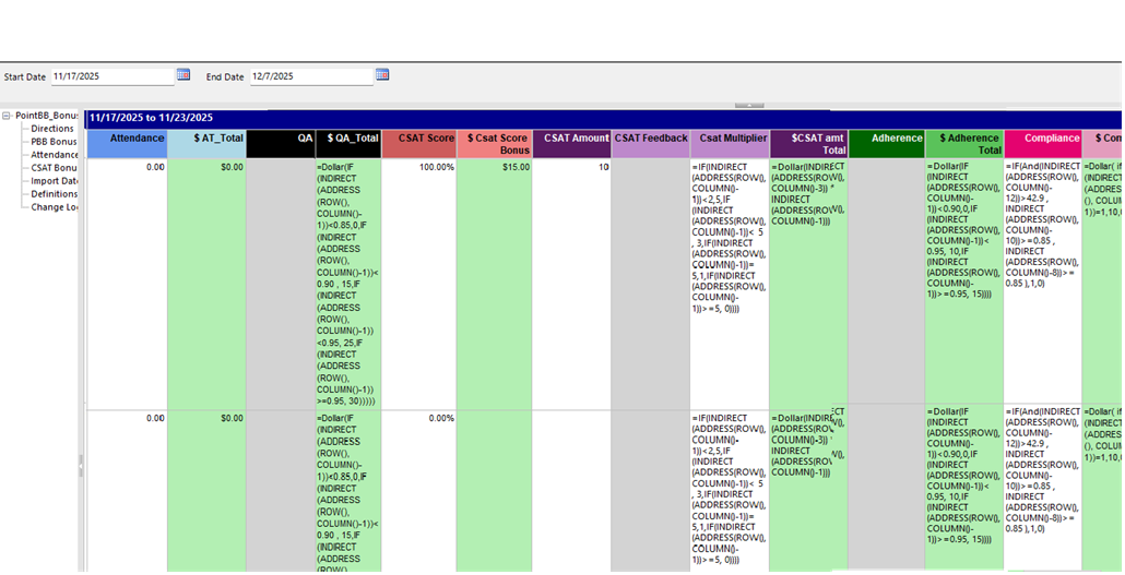 New Bonus report with excel code